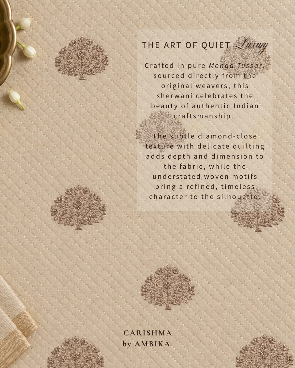Munga tussar fabric with woven motifs and a note on the craft